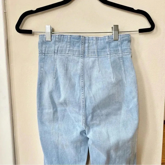 New Free People Jayde Flare Jeans High Rise in Light Blue Sea Wash - Picture 8 of 11